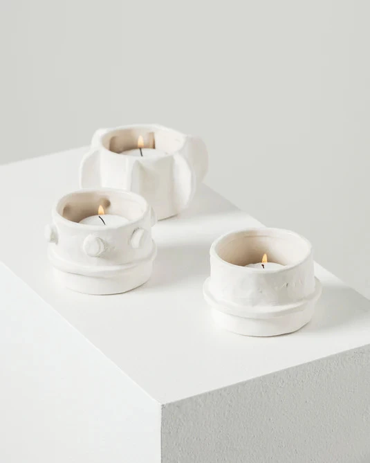 Tealight Holder ass/3 ""Molly"" (Beige)