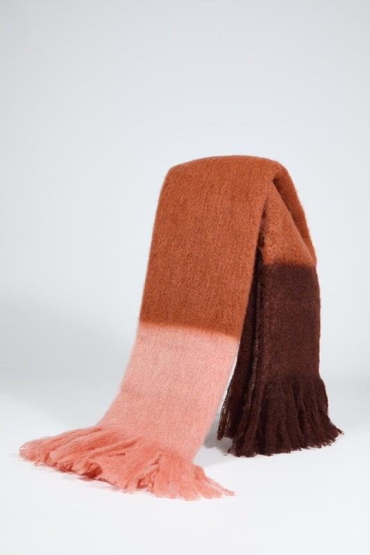 EZCARAY MOHAIR COLOR BLOCK THROW CB-2